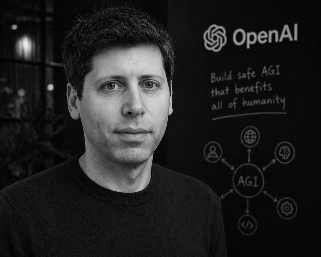 Image générée par l’IA de Sam Altman : le visage d’une nouvelle ère technologique