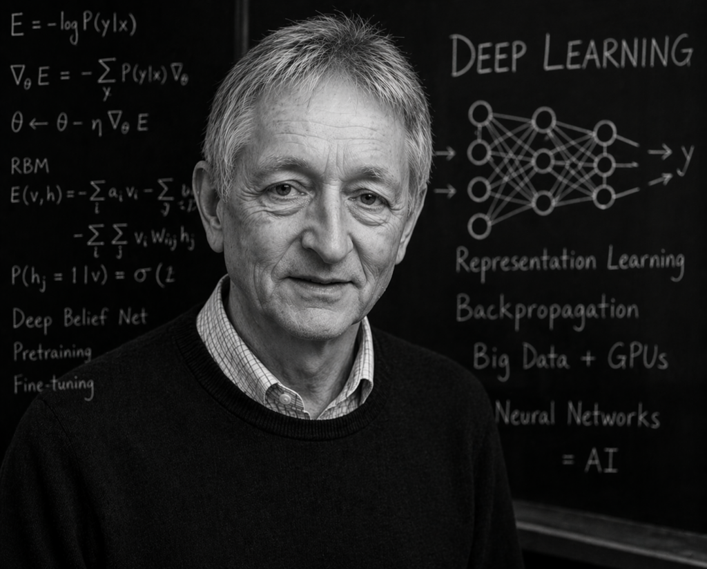 Image générée par l’IA : Geoffrey Hinton, le pionnier du deep learning