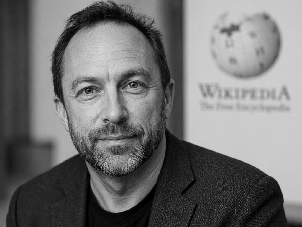 Photo de Jimmy Wales : l’homme qui a partagé le savoir, générée par l’IA